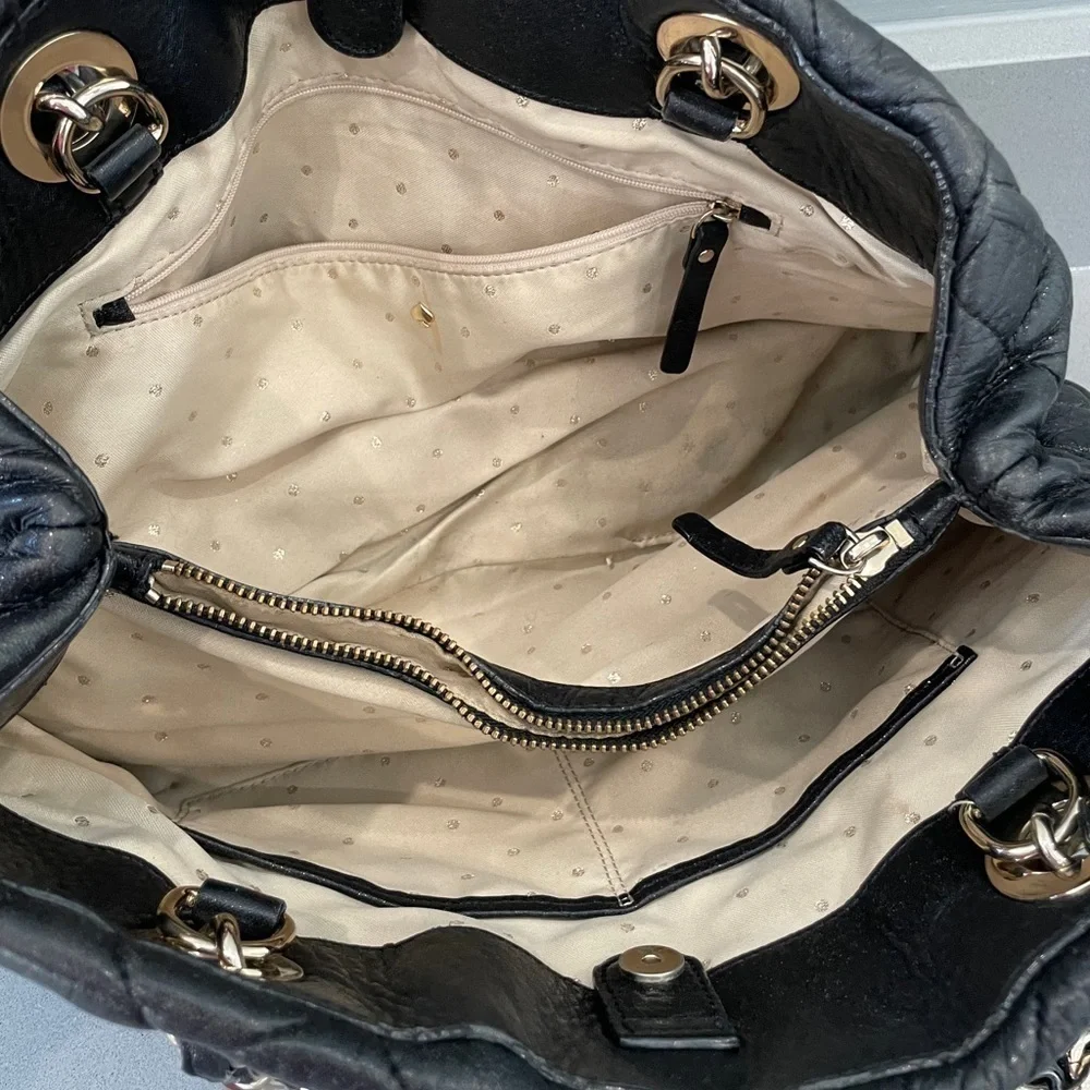 Kate Spade Sparkly Black Quilted Leather Bag